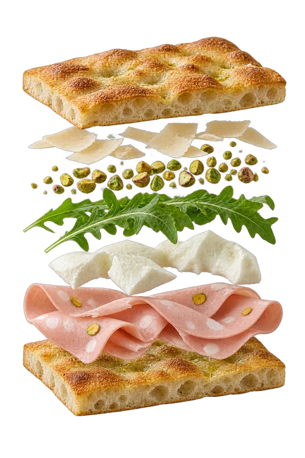 Focaccia Mortadella & Pistacchio